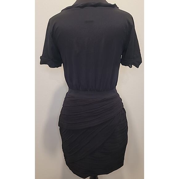 DVF Diane von Furstenberg Black Celia Dress Sz 6 Twist Pleated Chiffon GUC - Picture 2 of 12